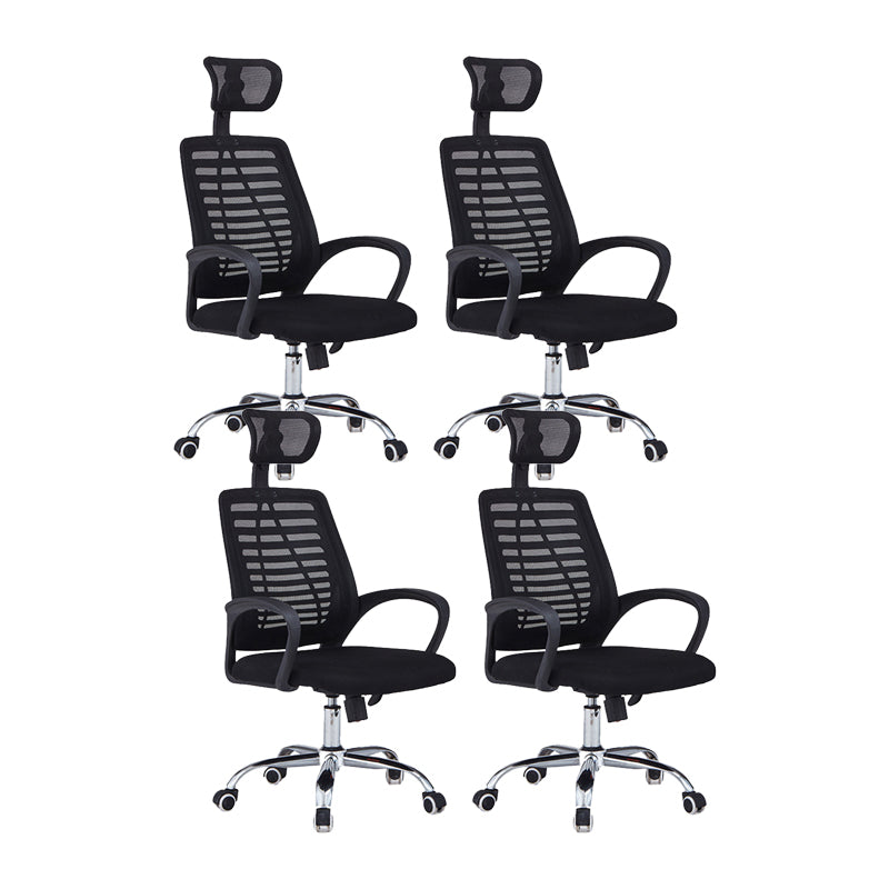 Contemporary Office Chair High Back Ergonomic Conference Chair Black 4 Piece Set Clearhalo 'furn' 'furn_office_chair' 'Furniture' 'Office Chairs' 'Office Furniture' 'office_chair' 6028211