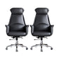 Sedia moderna con braccioli inclusi e rotelle, sedia da scrivania in pelle con schienale alto, colore nero/marrone