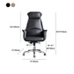 Sedia moderna con braccioli inclusi e rotelle, sedia da scrivania in pelle con schienale alto, colore nero/marrone