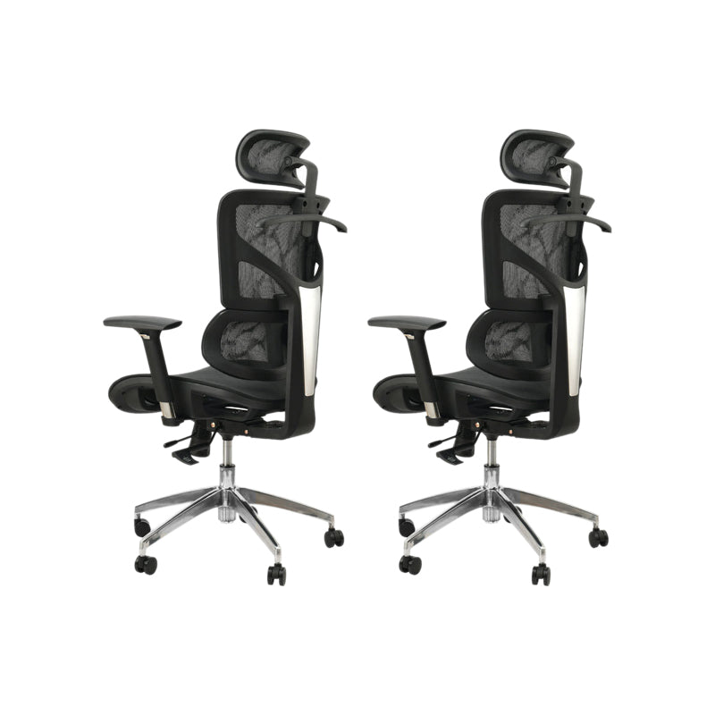 Contemporary Office Chair High-Back Adjustable Back Height Desk Chair Black 2 Piece Set Clearhalo 'furn' 'furn_office_chair' 'Furniture' 'Office Chairs' 'Office Furniture' 'office_chair' 6028341