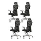 Contemporary Office Chair High-Back Adjustable Back Height Desk Chair Black 4 Piece Set Clearhalo 'furn' 'furn_office_chair' 'Furniture' 'Office Chairs' 'Office Furniture' 'office_chair' 6028342