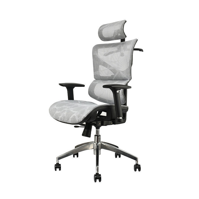 Contemporary Office Chair High-Back Adjustable Back Height Desk Chair Grey 1 Piece Clearhalo 'furn' 'furn_office_chair' 'Furniture' 'Office Chairs' 'Office Furniture' 'office_chair' 6028343
