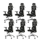 Contemporary Office Chair High-Back Adjustable Back Height Desk Chair Black 6 Piece Set Clearhalo 'furn' 'furn_office_chair' 'Furniture' 'Office Chairs' 'Office Furniture' 'office_chair' 6028344