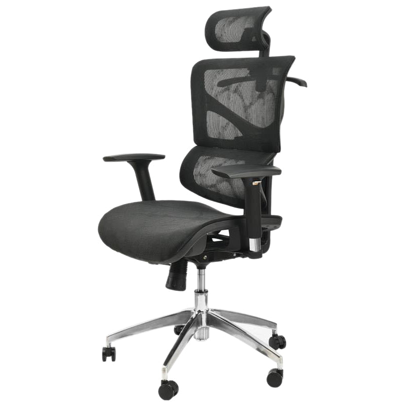 Contemporary Office Chair High-Back Adjustable Back Height Desk Chair Matte Black 1 Piece Clearhalo 'furn' 'furn_office_chair' 'Furniture' 'Office Chairs' 'Office Furniture' 'office_chair' 6028345