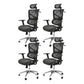 Contemporary Office Chair High-Back Adjustable Back Height Desk Chair Matte Black 4 Piece Set Clearhalo 'furn' 'furn_office_chair' 'Furniture' 'Office Chairs' 'Office Furniture' 'office_chair' 6028351