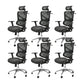 Contemporary Office Chair High-Back Adjustable Back Height Desk Chair Matte Black 6 Piece Set Clearhalo 'furn' 'furn_office_chair' 'Furniture' 'Office Chairs' 'Office Furniture' 'office_chair' 6028353