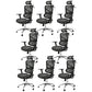 Contemporary Office Chair High-Back Adjustable Back Height Desk Chair Matte Black 8 Piece Set Clearhalo 'furn' 'furn_office_chair' 'Furniture' 'Office Chairs' 'Office Furniture' 'office_chair' 6028354