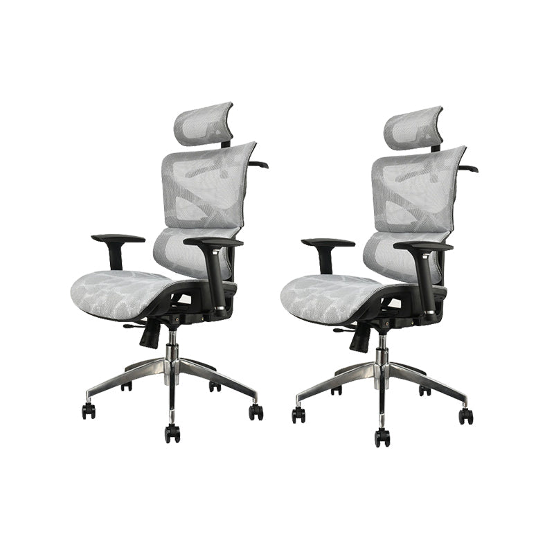 Contemporary Office Chair High-Back Adjustable Back Height Desk Chair Grey 2 Piece Set Clearhalo 'furn' 'furn_office_chair' 'Furniture' 'Office Chairs' 'Office Furniture' 'office_chair' 6028356