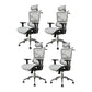 Contemporary Office Chair High-Back Adjustable Back Height Desk Chair Grey 4 Piece Set Clearhalo 'furn' 'furn_office_chair' 'Furniture' 'Office Chairs' 'Office Furniture' 'office_chair' 6028358