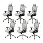 Contemporary Office Chair High-Back Adjustable Back Height Desk Chair Grey 6 Piece Set Clearhalo 'furn' 'furn_office_chair' 'Furniture' 'Office Chairs' 'Office Furniture' 'office_chair' 6028359