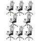 Contemporary Office Chair High-Back Adjustable Back Height Desk Chair Grey 8 Piece Set Clearhalo 'furn' 'furn_office_chair' 'Furniture' 'Office Chairs' 'Office Furniture' 'office_chair' 6028360