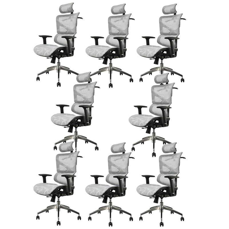 Contemporary Office Chair High-Back Adjustable Back Height Desk Chair Grey 8 Piece Set Clearhalo 'furn' 'furn_office_chair' 'Furniture' 'Office Chairs' 'Office Furniture' 'office_chair' 6028360