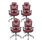 Contemporary Office Chair High-Back Adjustable Back Height Desk Chair Red 4 Piece Set Clearhalo 'furn' 'furn_office_chair' 'Furniture' 'Office Chairs' 'Office Furniture' 'office_chair' 6028362