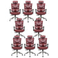 Contemporary Office Chair High-Back Adjustable Back Height Desk Chair Red 8 Piece Set Clearhalo 'furn' 'furn_office_chair' 'Furniture' 'Office Chairs' 'Office Furniture' 'office_chair' 6028364