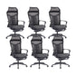 Fixed Arms Swivel Chair Microfiber Desk High Back Chair Wheels Lumbar Support