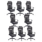 Fixed Arms Swivel Chair Microfiber Desk High Back Chair Wheels Lumbar Support