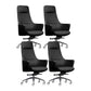 Faux Leather Managers Chair Arms Included Executive Chair for Office Black 4 Piece Set Clearhalo 'furn' 'furn_office_chair' 'Furniture' 'Office Chairs' 'Office Furniture' 'office_chair' 6028433