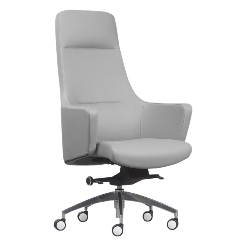 Faux Leather Managers Chair Arms Included Executive Chair for Office Grey 1 Piece Clearhalo 'furn' 'furn_office_chair' 'Furniture' 'Office Chairs' 'Office Furniture' 'office_chair' 6028438