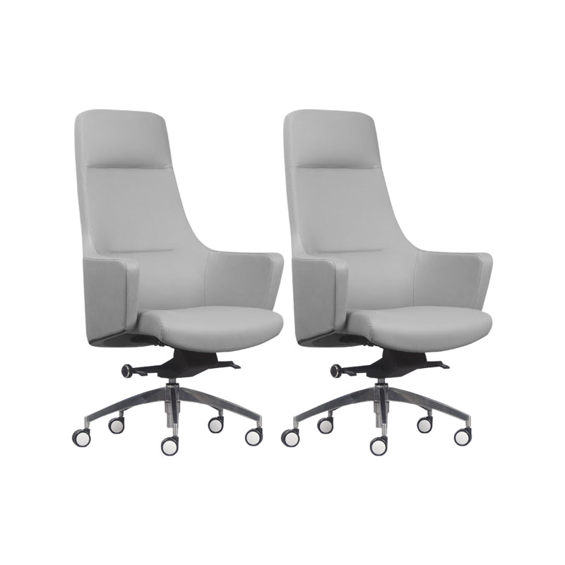 Faux Leather Managers Chair Arms Included Executive Chair for Office Grey 2 Piece Set Clearhalo 'furn' 'furn_office_chair' 'Furniture' 'Office Chairs' 'Office Furniture' 'office_chair' 6028440