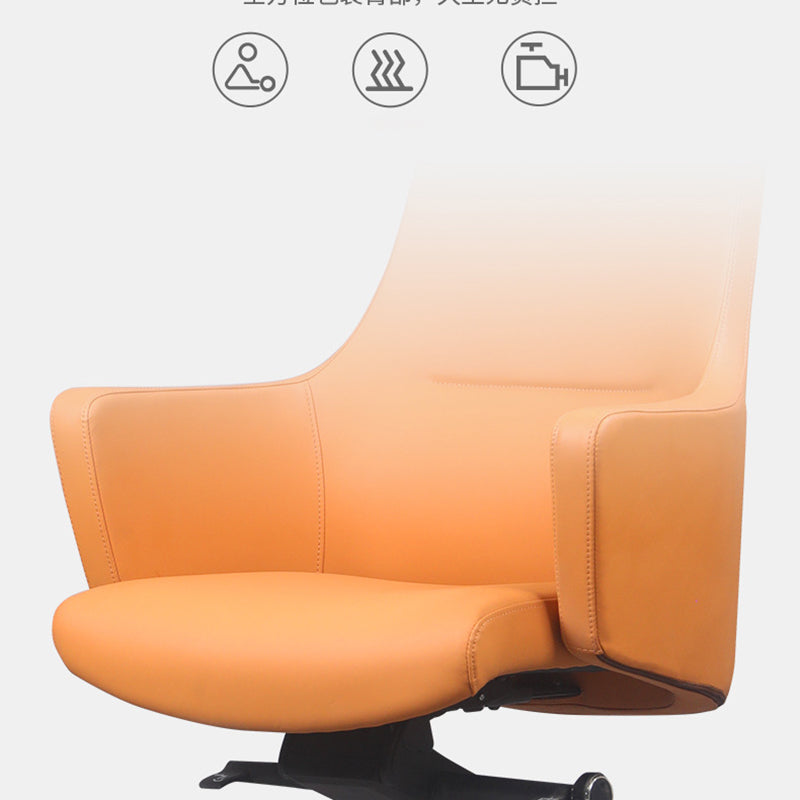 Faux Leather Managers Chair Arms Included Executive Chair for Office Clearhalo 'furn' 'furn_office_chair' 'Furniture' 'Office Chairs' 'Office Furniture' 'office_chair' 6028442