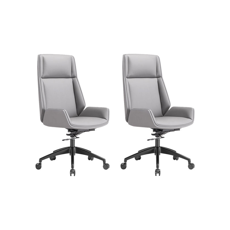 Contemporary Chair Adjustable Seat Height Pillow Included Gray Office Chair 2 Piece Set Clearhalo 'furn' 'furn_office_chair' 'Furniture' 'Office Chairs' 'Office Furniture' 'office_chair' 6028471