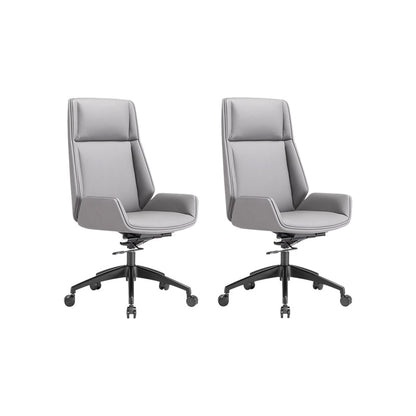 Contemporary Chair Adjustable Seat Height Pillow Included Gray Office Chair 2 Piece Set Clearhalo 'furn' 'furn_office_chair' 'Furniture' 'Office Chairs' 'Office Furniture' 'office_chair' 6028471