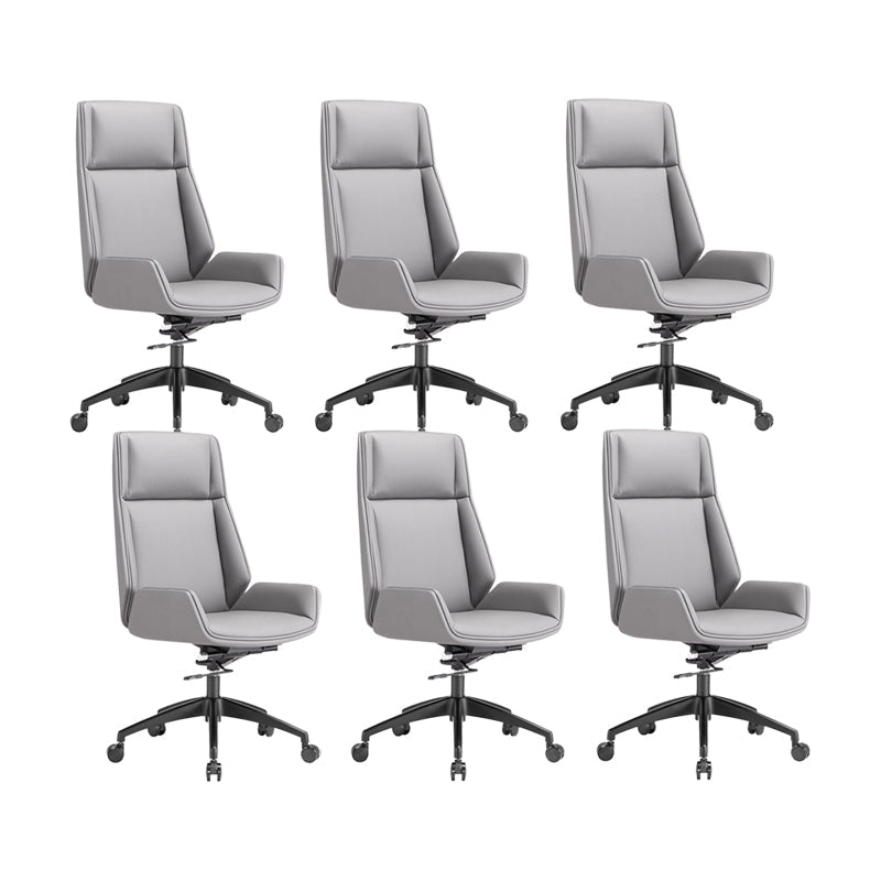 Contemporary Chair Adjustable Seat Height Pillow Included Gray Office Chair 6 Piece Set Clearhalo 'furn' 'furn_office_chair' 'Furniture' 'Office Chairs' 'Office Furniture' 'office_chair' 6028474