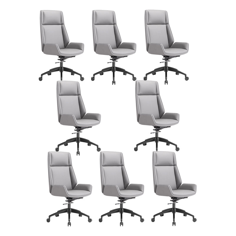 Contemporary Chair Adjustable Seat Height Pillow Included Gray Office Chair 8 Piece Set Clearhalo 'furn' 'furn_office_chair' 'Furniture' 'Office Chairs' 'Office Furniture' 'office_chair' 6028476