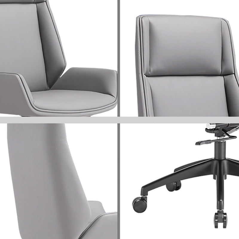 Contemporary Chair Adjustable Seat Height Pillow Included Gray Office Chair Clearhalo 'furn' 'furn_office_chair' 'Furniture' 'Office Chairs' 'Office Furniture' 'office_chair' 6028479