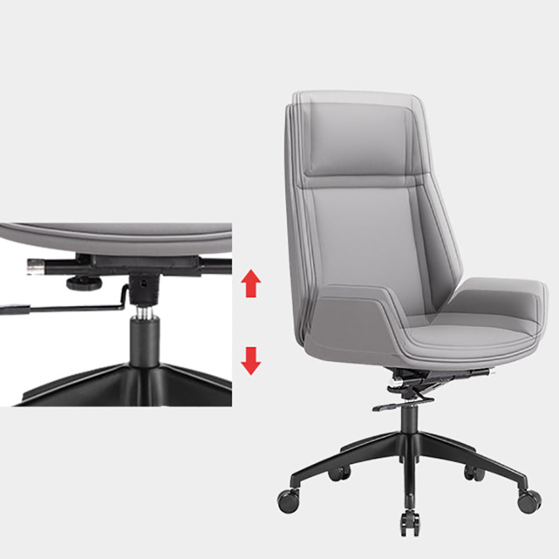 Contemporary Chair Adjustable Seat Height Pillow Included Gray Office Chair Clearhalo 'furn' 'furn_office_chair' 'Furniture' 'Office Chairs' 'Office Furniture' 'office_chair' 6028480