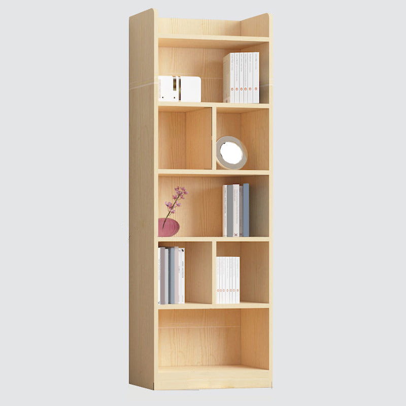 Contemporary Wooden Vertical Book Shelf Closed Back Brown Shelf Bookcase for Study Room 23.6"L x 9.4"W x 69.3"H Cabinet Not Included Clearhalo 'Bookcases' 'furn' 'furn_bookcases' 'Furniture' 'Office Furniture' 6028628