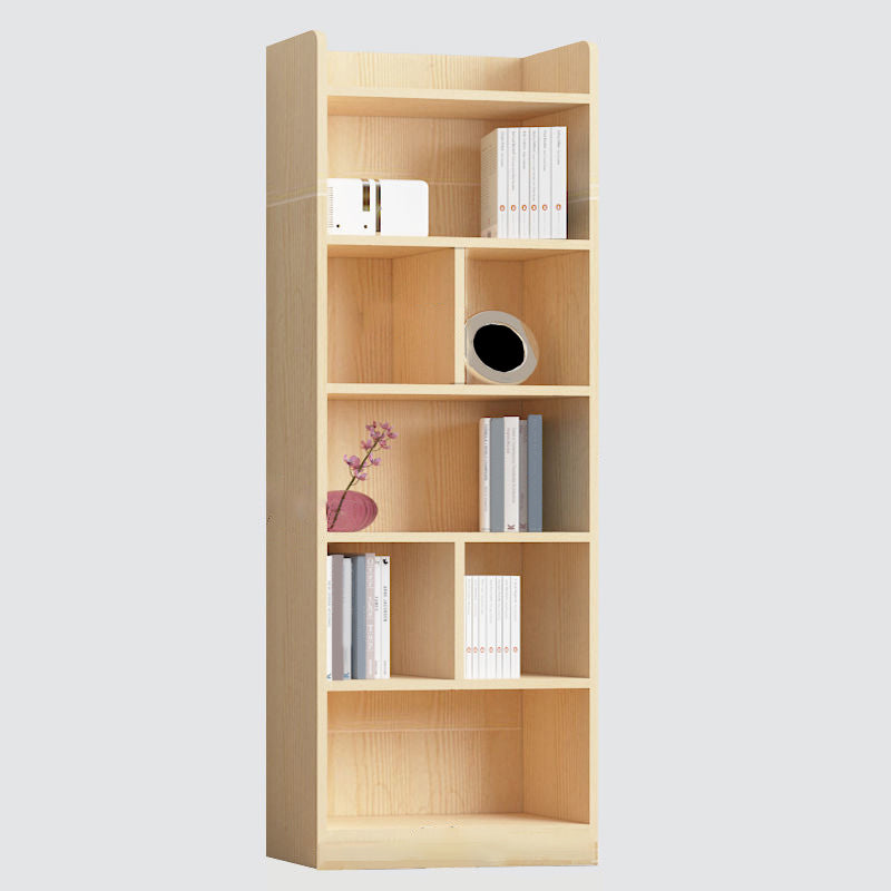 Contemporary Wooden Vertical Book Shelf Closed Back Brown Shelf Bookcase for Study Room 31.5"L x 9.4"W x 69.3"H Cabinet Not Included Clearhalo 'Bookcases' 'furn' 'furn_bookcases' 'Furniture' 'Office Furniture' 6028630