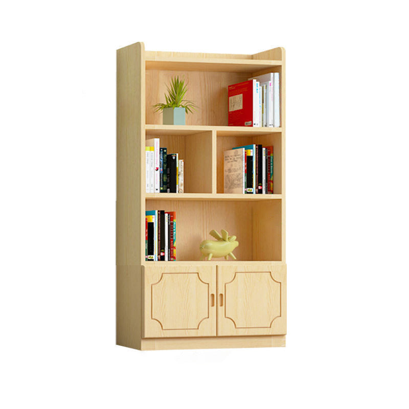 Contemporary Wooden Vertical Book Shelf Closed Back Brown Shelf Bookcase for Study Room 27.6"L x 11.8"W x 57.1"H 2 Clearhalo 'Bookcases' 'furn' 'furn_bookcases' 'Furniture' 'Office Furniture' 6028638
