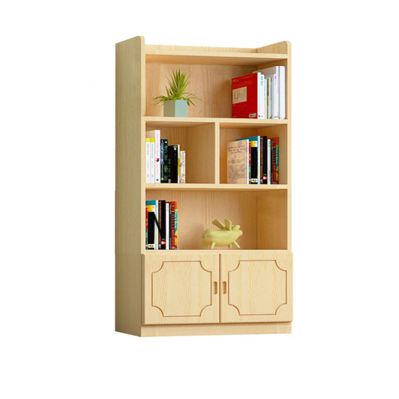 Contemporary Wooden Vertical Book Shelf Closed Back Brown Shelf Bookcase for Study Room 31.5"L x 11.8"W x 57.1"H 2 Clearhalo 'Bookcases' 'furn' 'furn_bookcases' 'Furniture' 'Office Furniture' 6028639