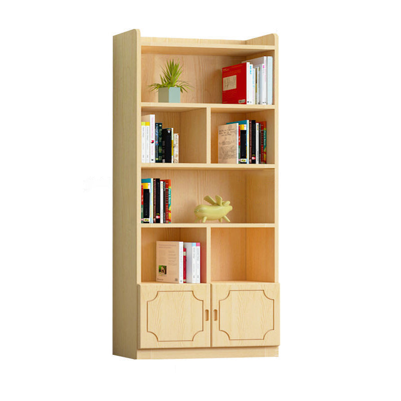Contemporary Wooden Vertical Book Shelf Closed Back Brown Shelf Bookcase for Study Room 31.5"L x 11.8"W x 69.3"H 2 Clearhalo 'Bookcases' 'furn' 'furn_bookcases' 'Furniture' 'Office Furniture' 6028642