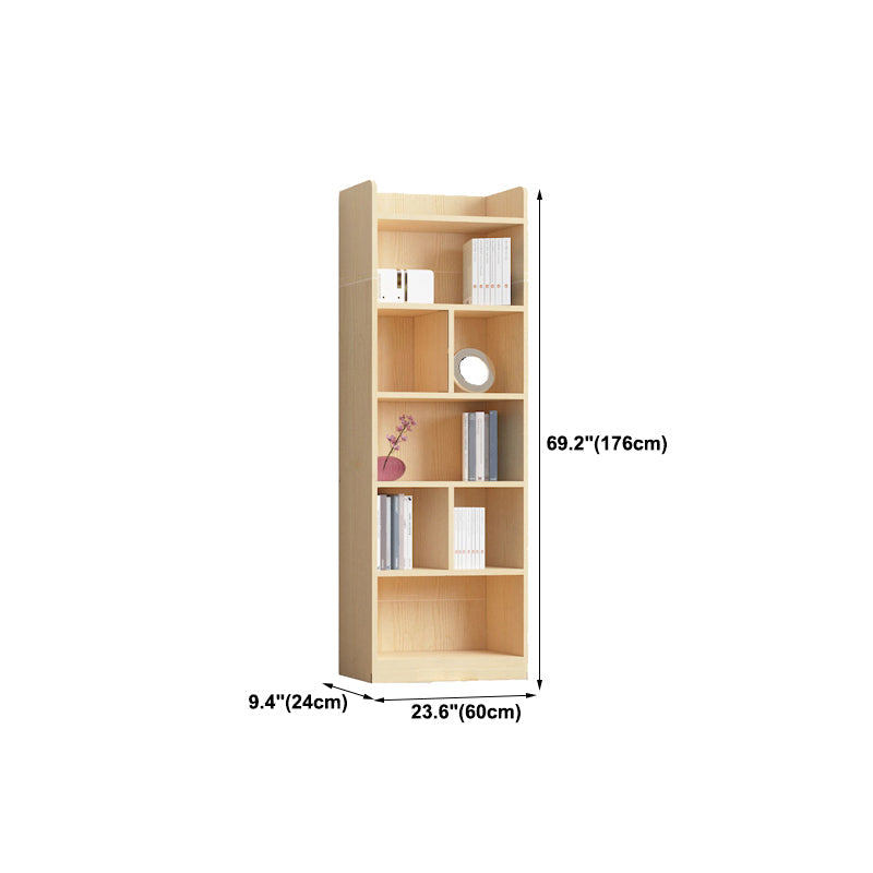 Contemporary Wooden Vertical Book Shelf Closed Back Brown Shelf Bookcase for Study Room Clearhalo 'Bookcases' 'furn' 'furn_bookcases' 'Furniture' 'Office Furniture' 6028646