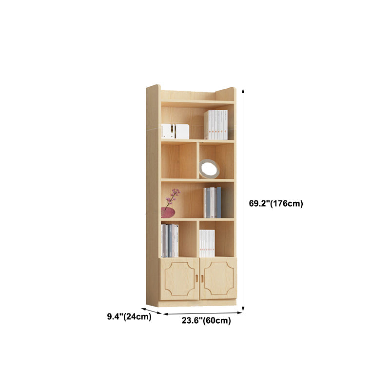 Contemporary Wooden Vertical Book Shelf Closed Back Brown Shelf Bookcase for Study Room Clearhalo 'Bookcases' 'furn' 'furn_bookcases' 'Furniture' 'Office Furniture' 6028647