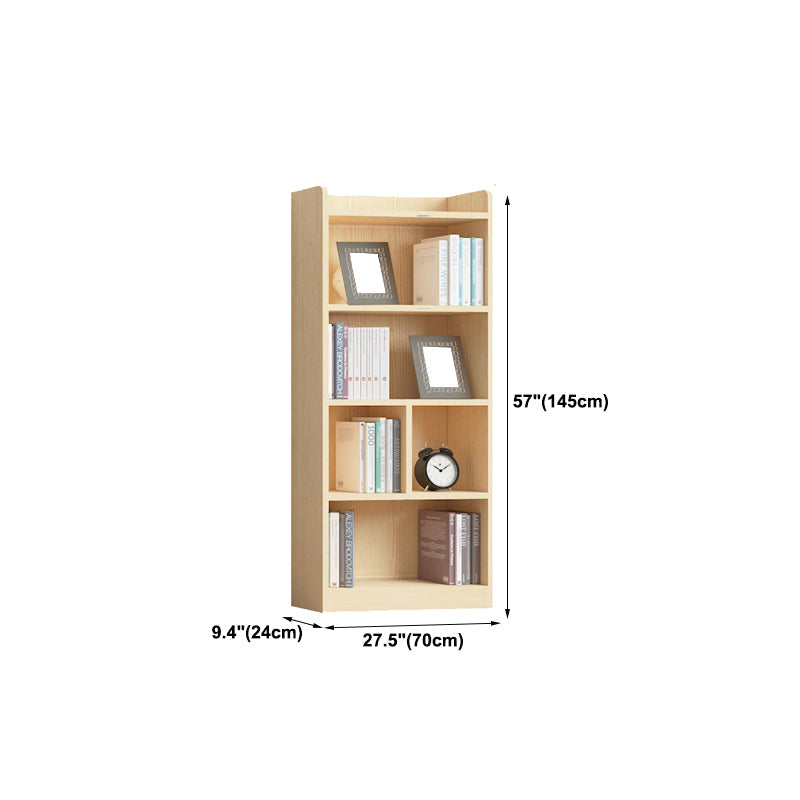 Contemporary Wooden Vertical Book Shelf Closed Back Brown Shelf Bookcase for Study Room Clearhalo 'Bookcases' 'furn' 'furn_bookcases' 'Furniture' 'Office Furniture' 6028650