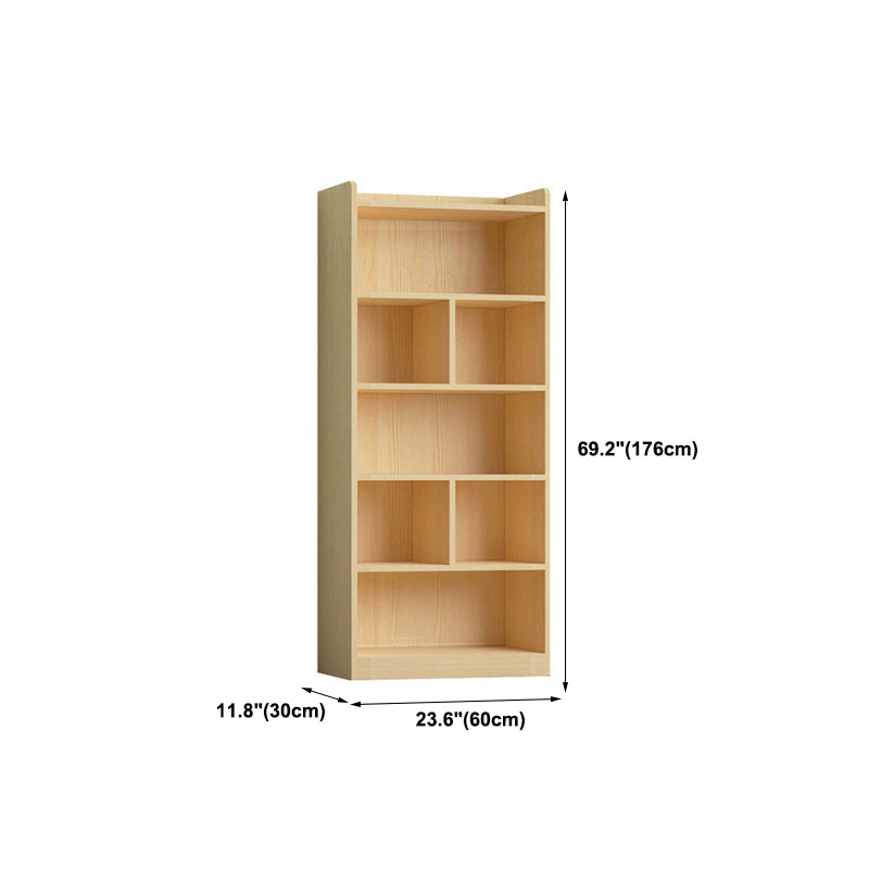 Contemporary Wooden Vertical Book Shelf Closed Back Brown Shelf Bookcase for Study Room Clearhalo 'Bookcases' 'furn' 'furn_bookcases' 'Furniture' 'Office Furniture' 6028670