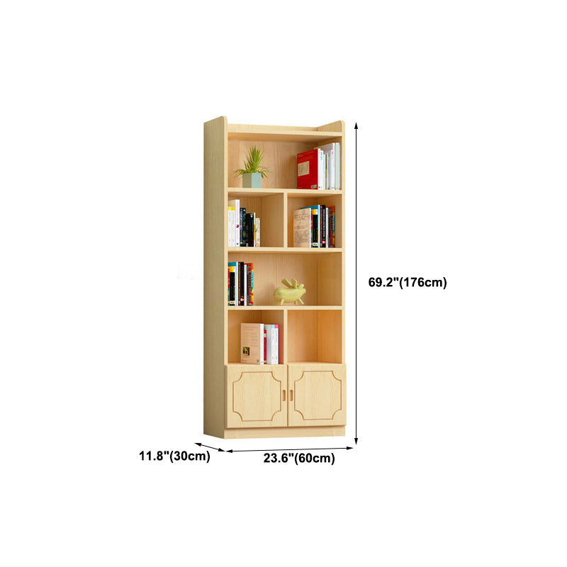 Contemporary Wooden Vertical Book Shelf Closed Back Brown Shelf Bookcase for Study Room Clearhalo 'Bookcases' 'furn' 'furn_bookcases' 'Furniture' 'Office Furniture' 6028671
