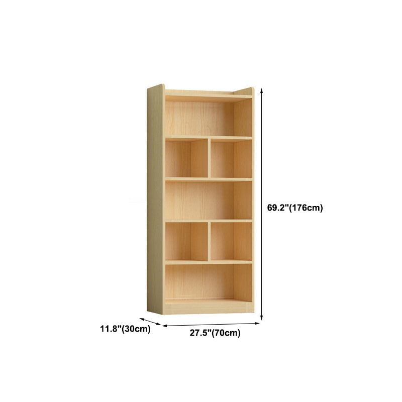 Contemporary Wooden Vertical Book Shelf Closed Back Brown Shelf Bookcase for Study Room Clearhalo 'Bookcases' 'furn' 'furn_bookcases' 'Furniture' 'Office Furniture' 6028672