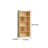 Contemporary Wooden Vertical Book Shelf Closed Back Brown Shelf Bookcase for Study Room Clearhalo 'Bookcases' 'furn' 'furn_bookcases' 'Furniture' 'Office Furniture' 6028672
