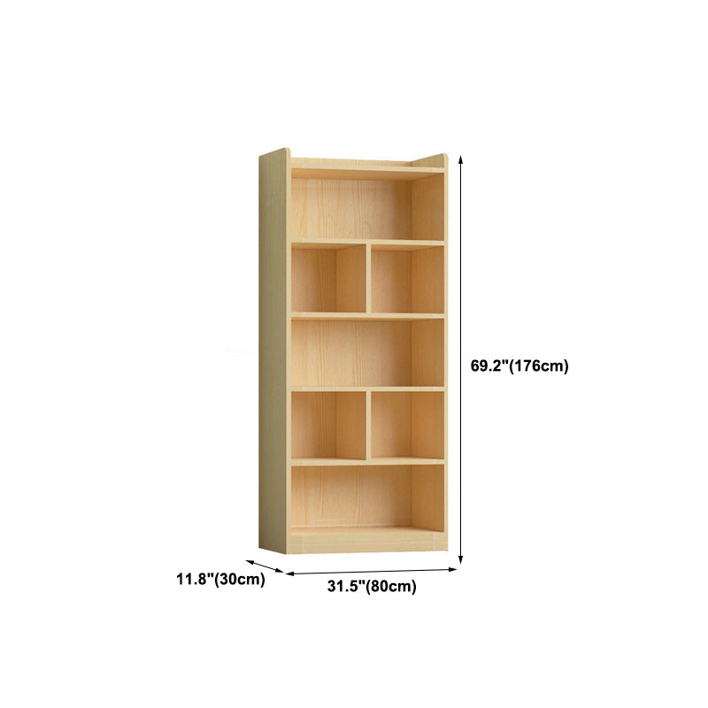 Contemporary Wooden Vertical Book Shelf Closed Back Brown Shelf Bookcase for Study Room Clearhalo 'Bookcases' 'furn' 'furn_bookcases' 'Furniture' 'Office Furniture' 6028674