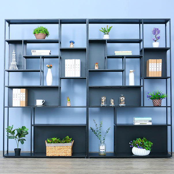 Gold and Black Floor Book Shelf Open Shelf Bookcase with Shelves Clearhalo 'Bookcases' 'furn' 'furn_bookcases' 'Furniture' 'Office Furniture' 6028676