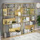 Gold and Black Floor Book Shelf Open Shelf Bookcase with Shelves Clearhalo 'Bookcases' 'furn' 'furn_bookcases' 'Furniture' 'Office Furniture' 6028679