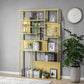 Gold and Black Floor Book Shelf Open Shelf Bookcase with Shelves Clearhalo 'Bookcases' 'furn' 'furn_bookcases' 'Furniture' 'Office Furniture' 6028687