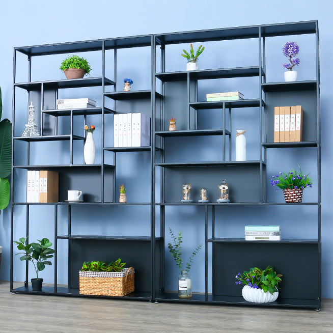 Gold and Black Floor Book Shelf Open Shelf Bookcase with Shelves Clearhalo 'Bookcases' 'furn' 'furn_bookcases' 'Furniture' 'Office Furniture' 6028688