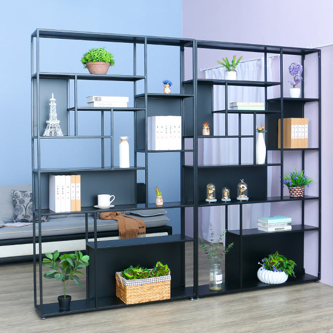 Gold and Black Floor Book Shelf Open Shelf Bookcase with Shelves Clearhalo 'Bookcases' 'furn' 'furn_bookcases' 'Furniture' 'Office Furniture' 6028689