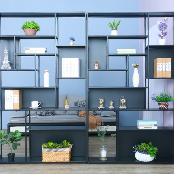 Gold and Black Floor Book Shelf Open Shelf Bookcase with Shelves Clearhalo 'Bookcases' 'furn' 'furn_bookcases' 'Furniture' 'Office Furniture' 6028690