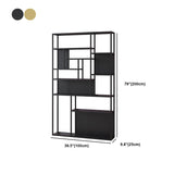 Gold and Black Floor Book Shelf Open Shelf Bookcase with Shelves Clearhalo 'Bookcases' 'furn' 'furn_bookcases' 'Furniture' 'Office Furniture' 6028692